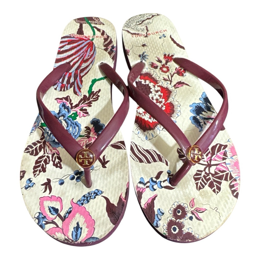 Tory Burch Thin Platform Printed Sandals in New Claret - Picture 3 of 7